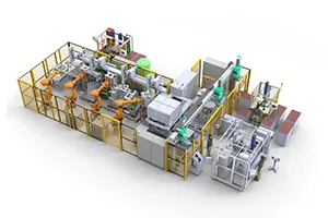 Автоматическое оборудование для пуклевки бака посудомоечной машины