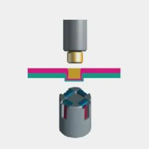 Пуклевка с цельной круглой заклепкой